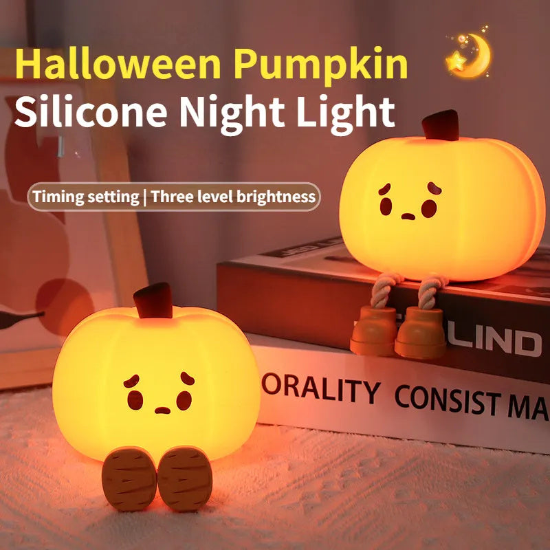 Pumpkin Pal Night Light: Silicone, Dimmable, Rechargeable