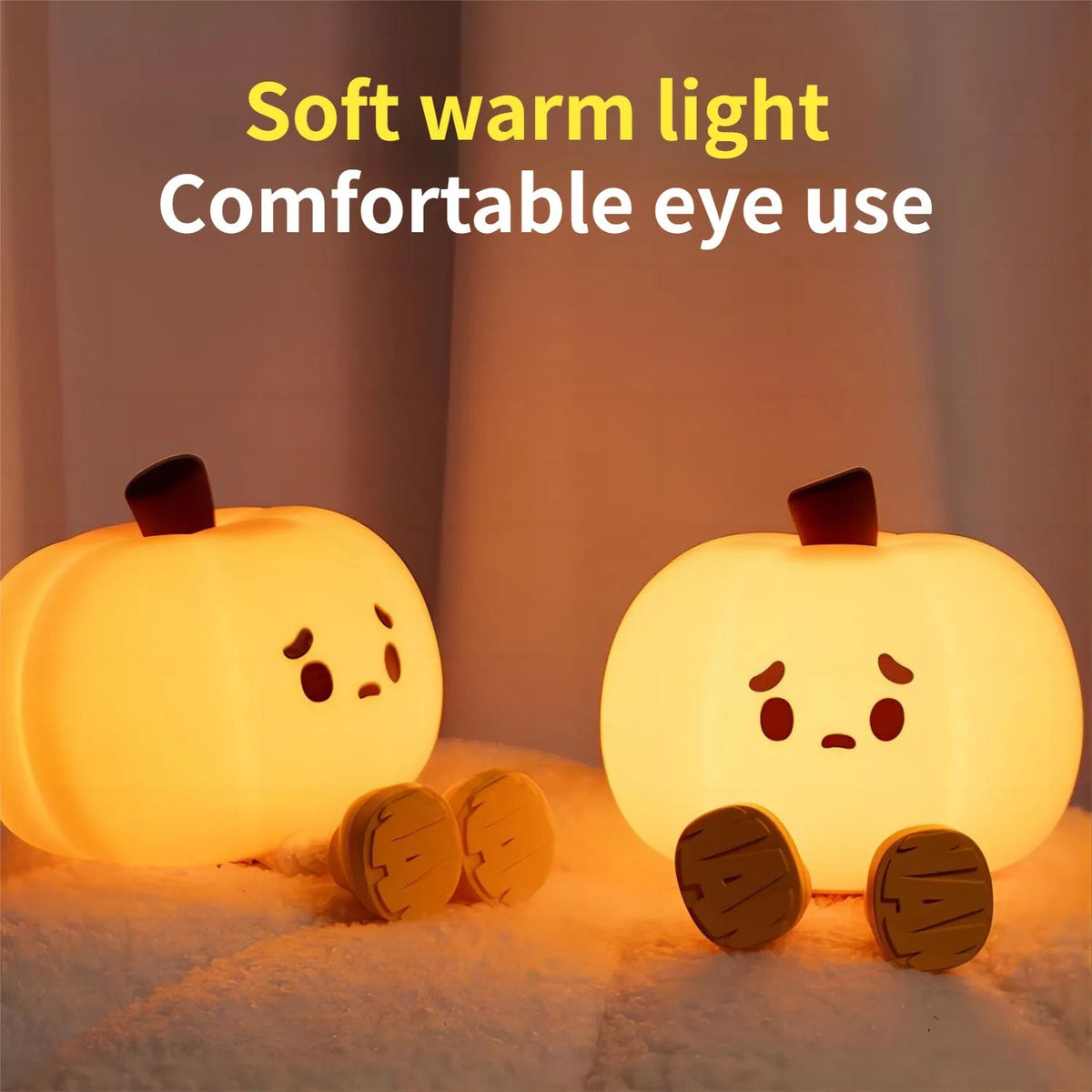 Pumpkin Pal Night Light: Silicone, Dimmable, Rechargeable