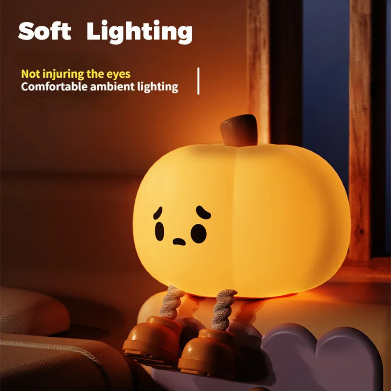 Pumpkin Pal Night Light: Silicone, Dimmable, Rechargeable