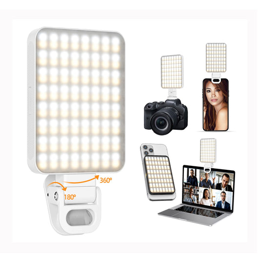 Magnetic 128 LED Selfie Light with Phone Clip