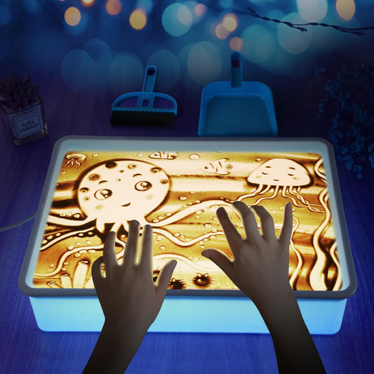 Kids' Sand Art Lightbox - Creative Table Toy 16" (Blue)