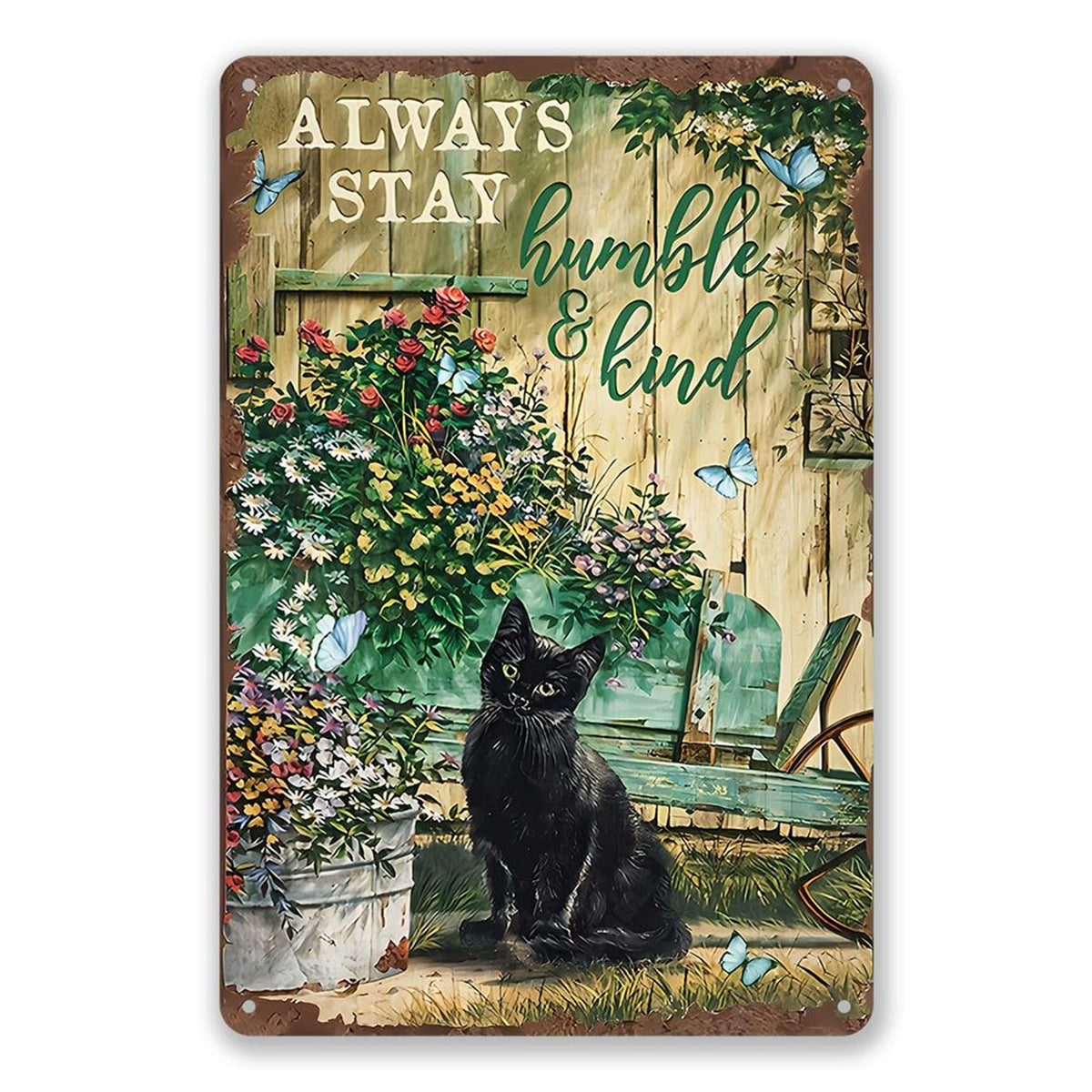 Black Cat Aluminum Wall Poster